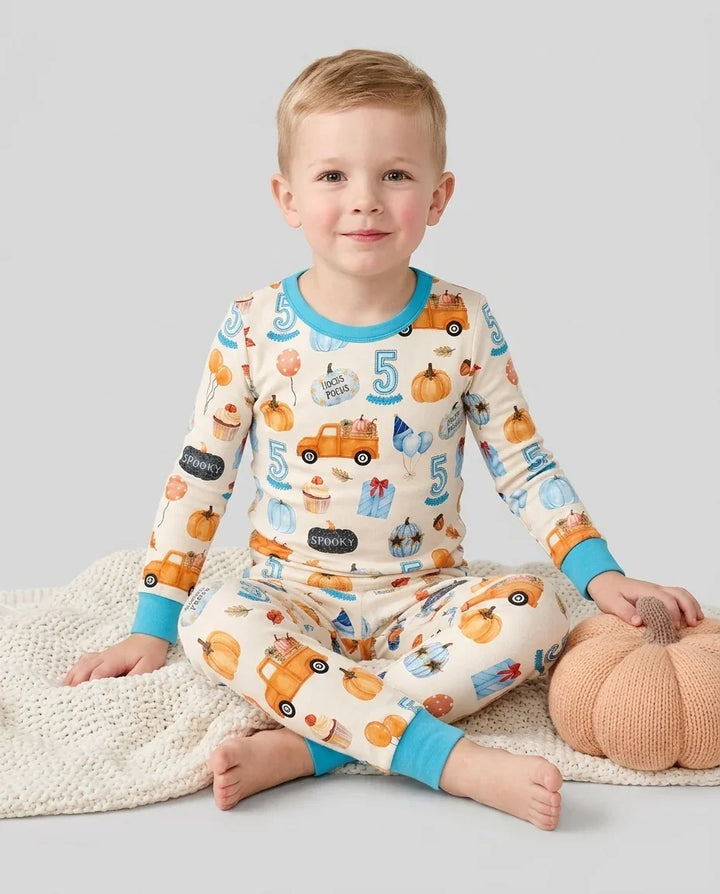Little Pumpkin Birthday Bamboo Two Piece Long Sleeve Pajama Set