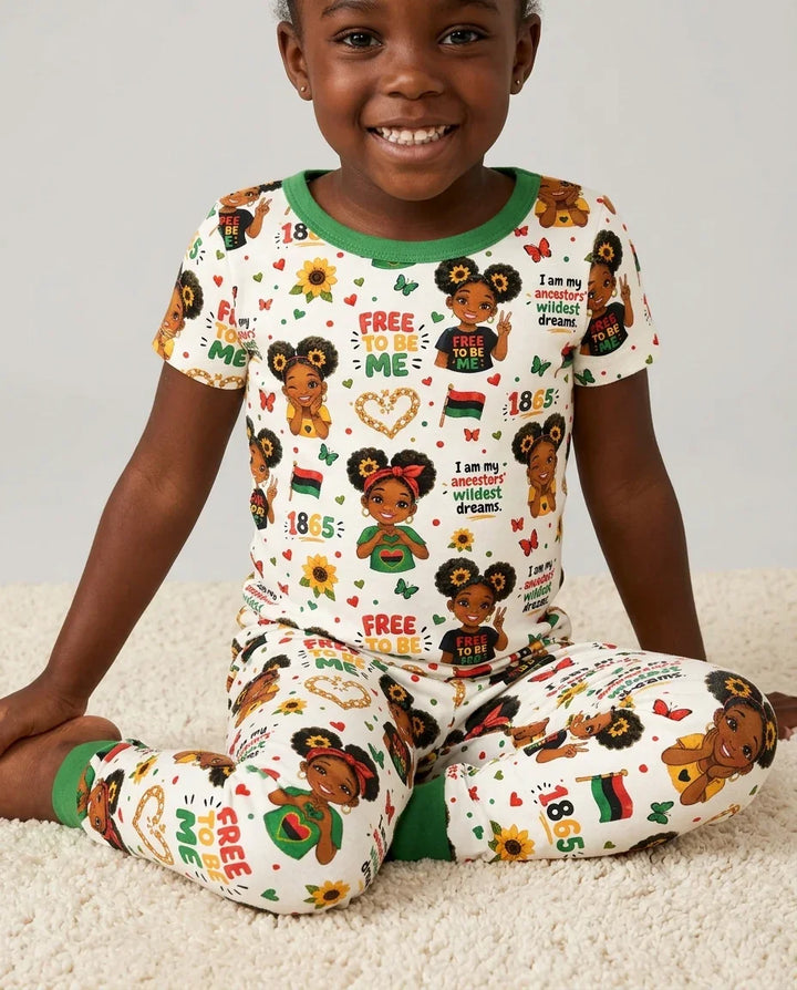 Zweiteiliges, kurzärmliges Pyjama-Set mit Marienkäfern