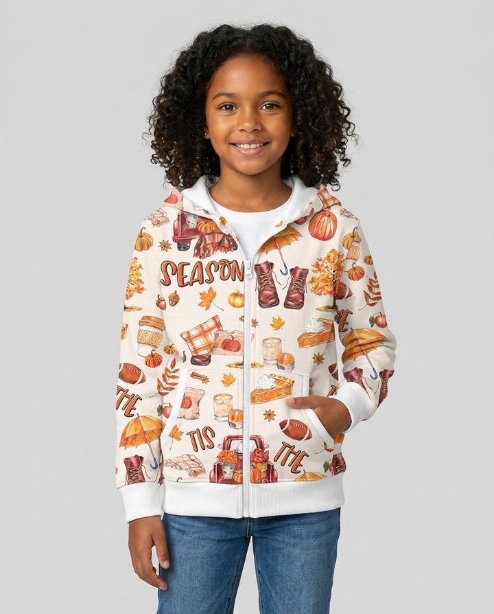 Fall Tis the Season Bamboo Zip Hoodie