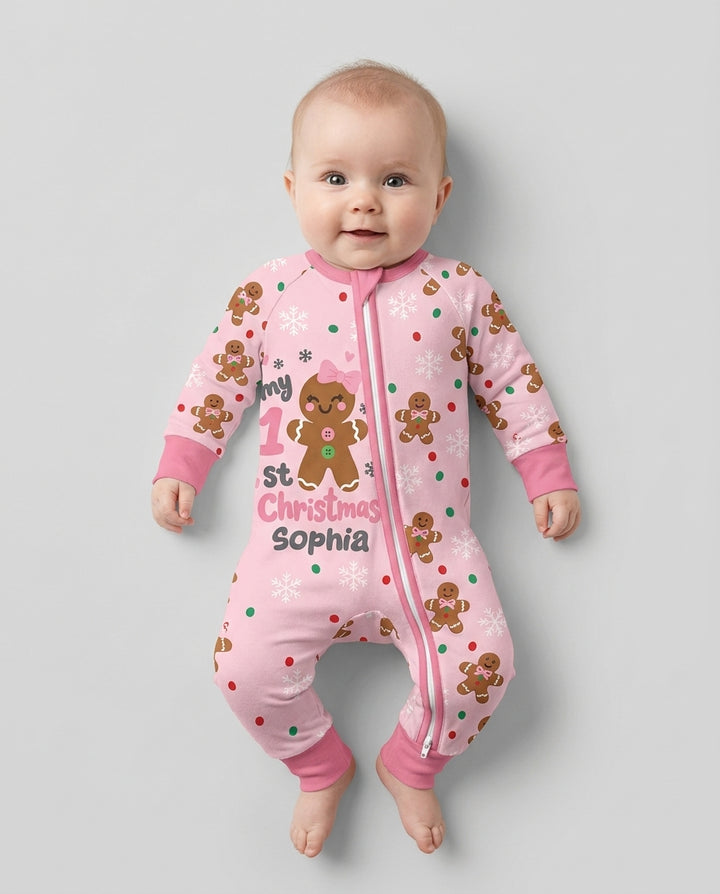 Custom Name My First Christmas  Bamboo Convertible Zippy