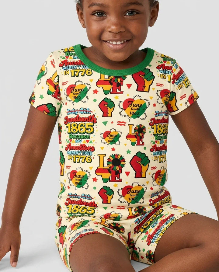 Template Zweiteiliges Pyjama-Set mit kurzen Ärmeln und Shorts