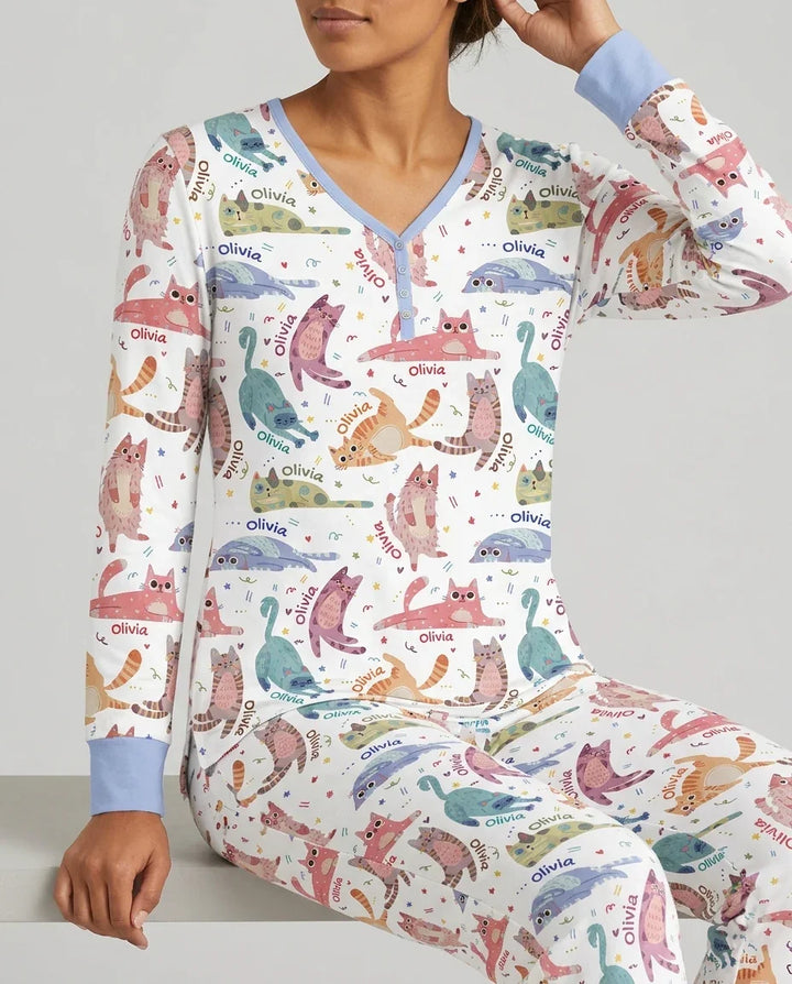 Template Damen Pyjama-Set aus personalisiertem Bambus