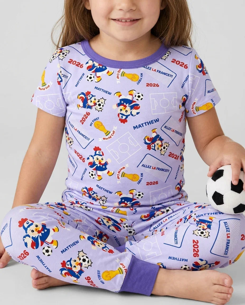 Conjunto de pijama de dos piezas de bambú de manga corta, plantilla personalizada