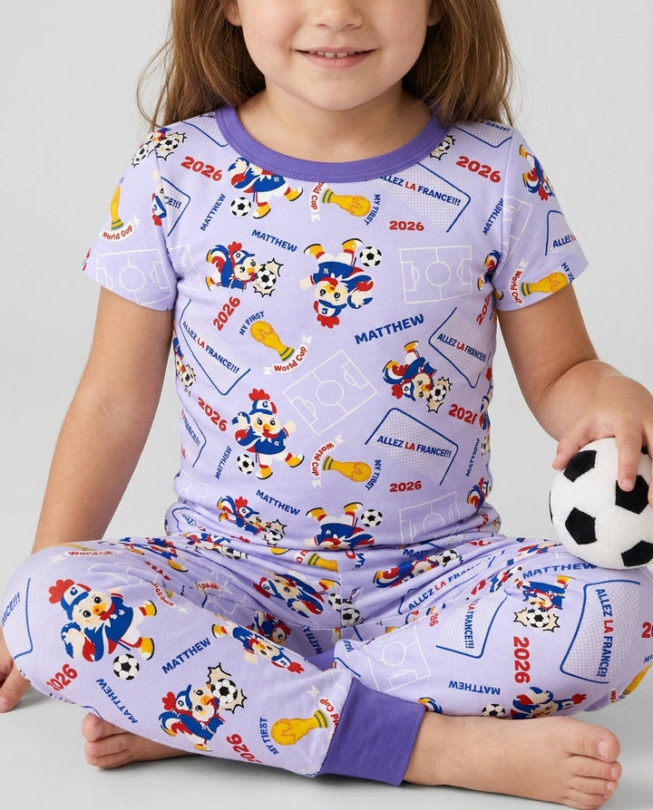 Conjunto de pijama de dos piezas de bambú de manga corta, plantilla personalizada