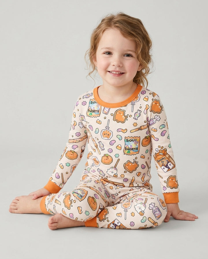 Spooky Halloween Treats Bamboo Two Piece Long Sleeve Pajama Set
