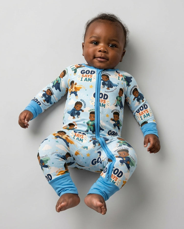 God Says I Am Black Superheroes Bamboo Convertible Zippy