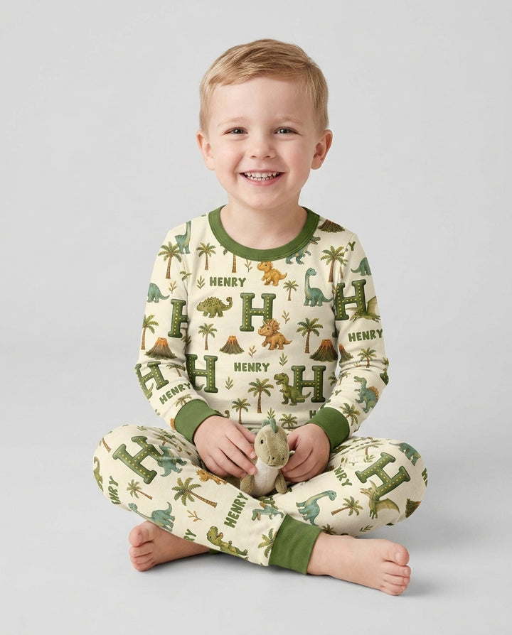 Dinosaur Dreams Bamboo Two Piece Long Sleeve Pajama Set