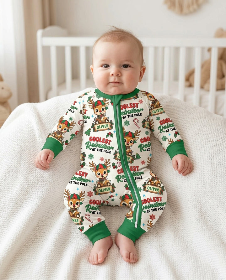 Custom Name Coolest Reindeer At The Pole Bamboo Convertible Zippy