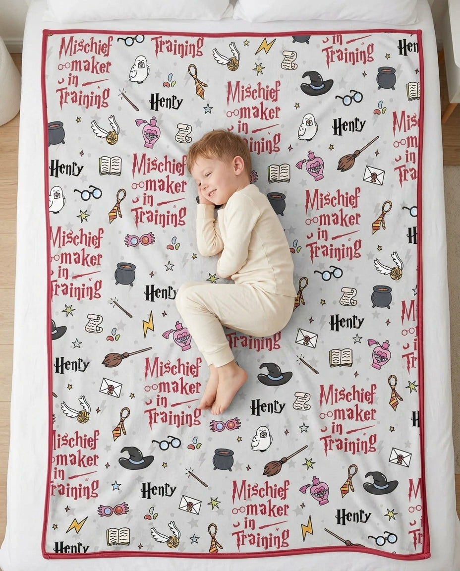 Custom Name Mischief Maker In Training Bamboo Blanket