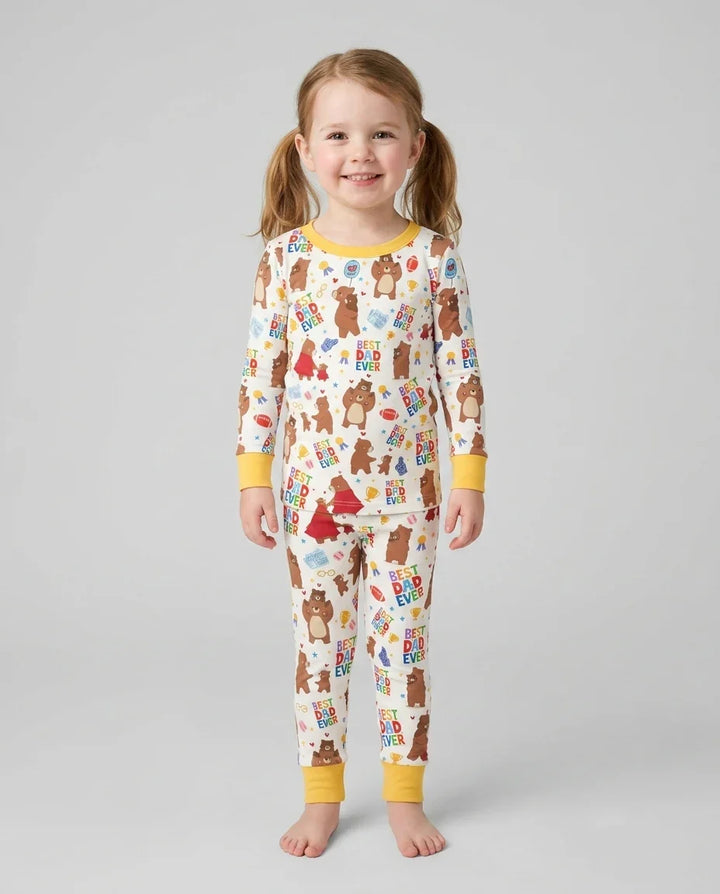 Best Daddy Bear Ever Family Matching Bamboo Two Piece Long Sleeve Pajama Set