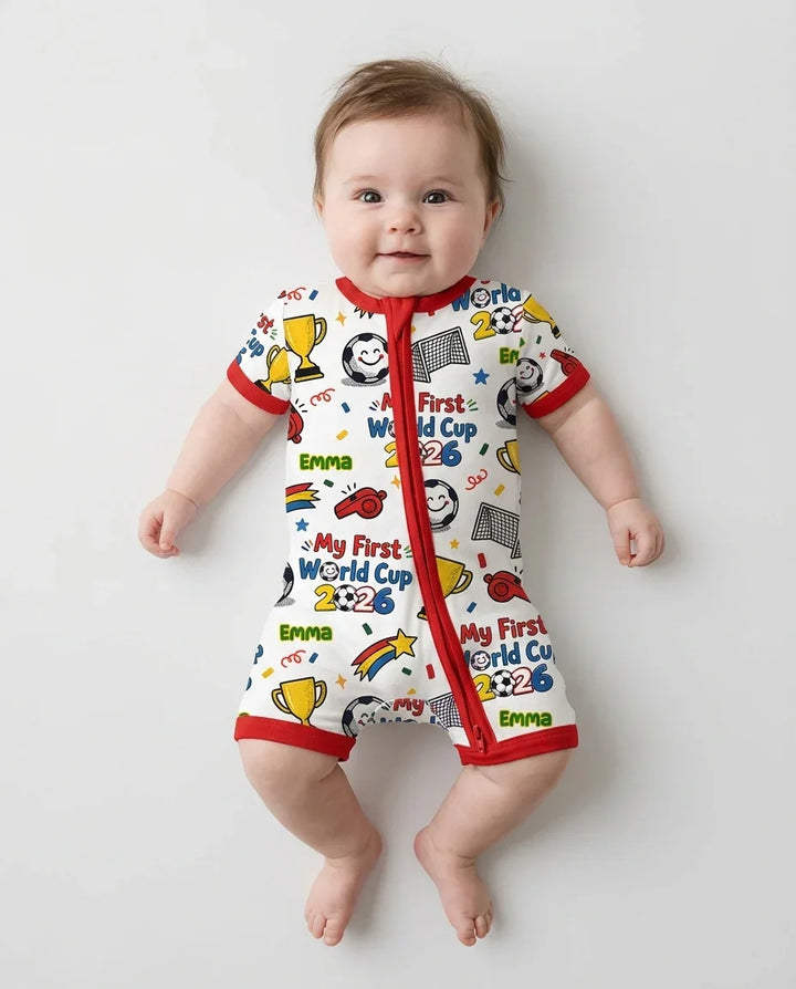 Plantilla PERSONALIZADA de Bambú Pijama Corto con Cremallera