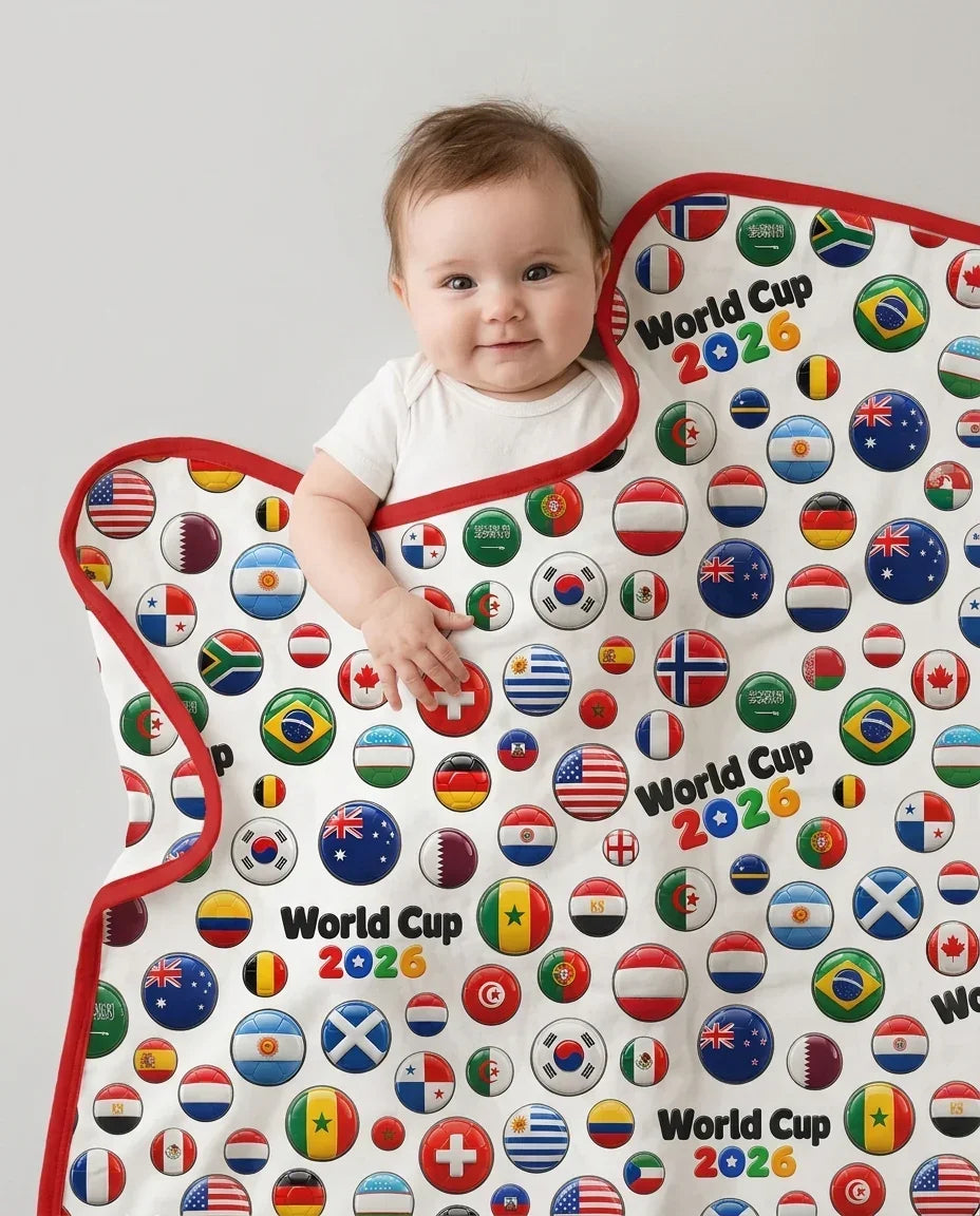 Soccer Cup All Country Balls Bamboo Blanket