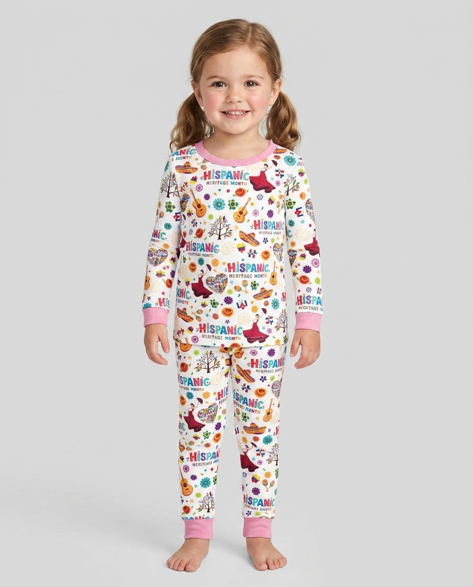 Fiesta Hispanic Heritage Month Bamboo Two Piece Long Sleeve Pajama Set