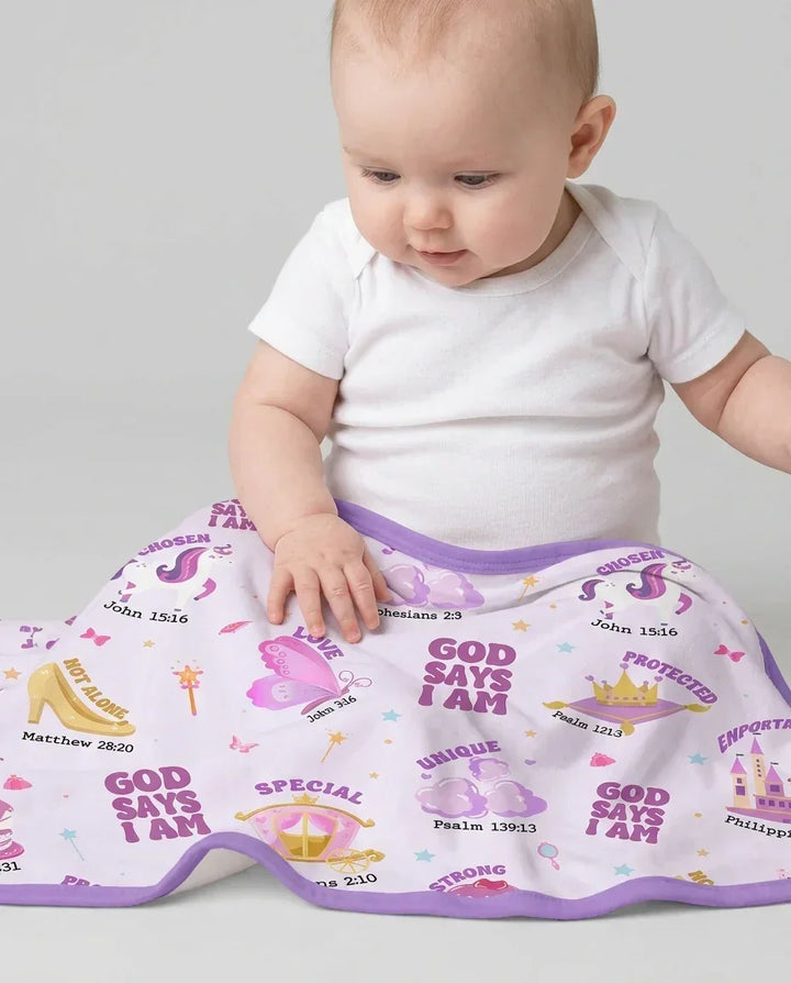 God Says I Am Girl Bamboo Blanket