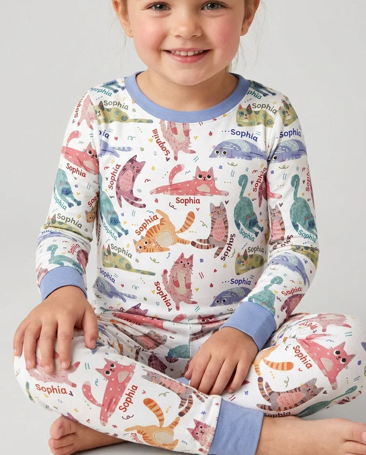Cat Nap Crew Bamboo Two Piece Long Sleeve Pajama Set