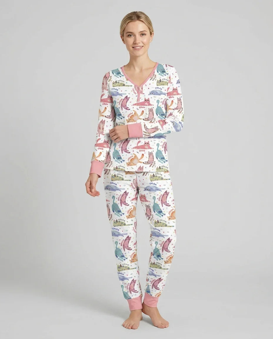 Template Damen Pyjama-Set aus personalisiertem Bambus