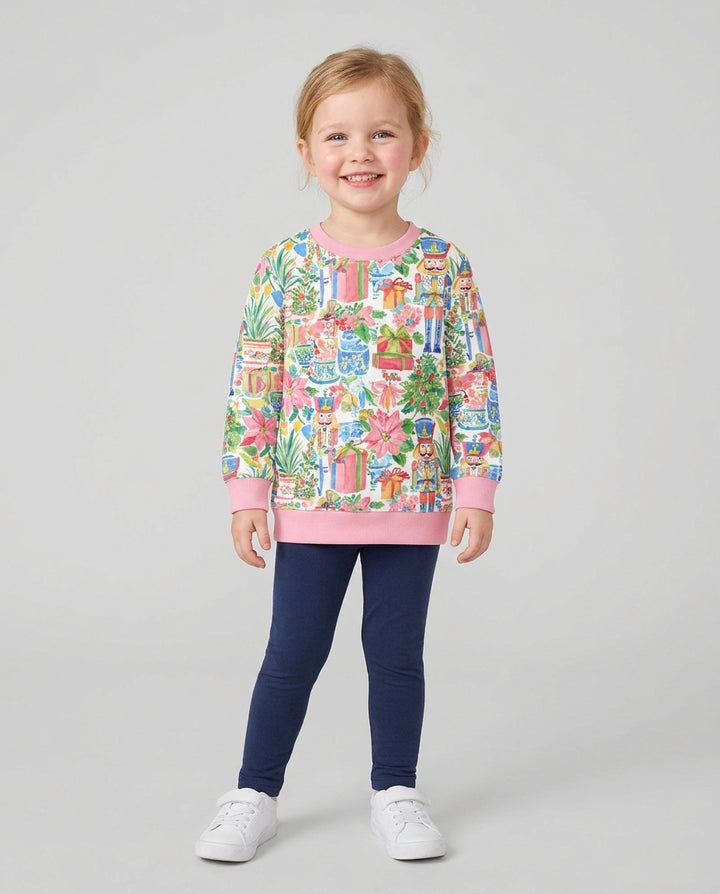 Watercolor Nutcracker Holiday Bamboo Crewneck Sweatshirt