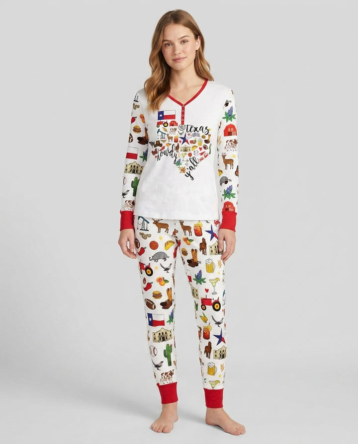Texas Map Bamboo Women Pajama Set