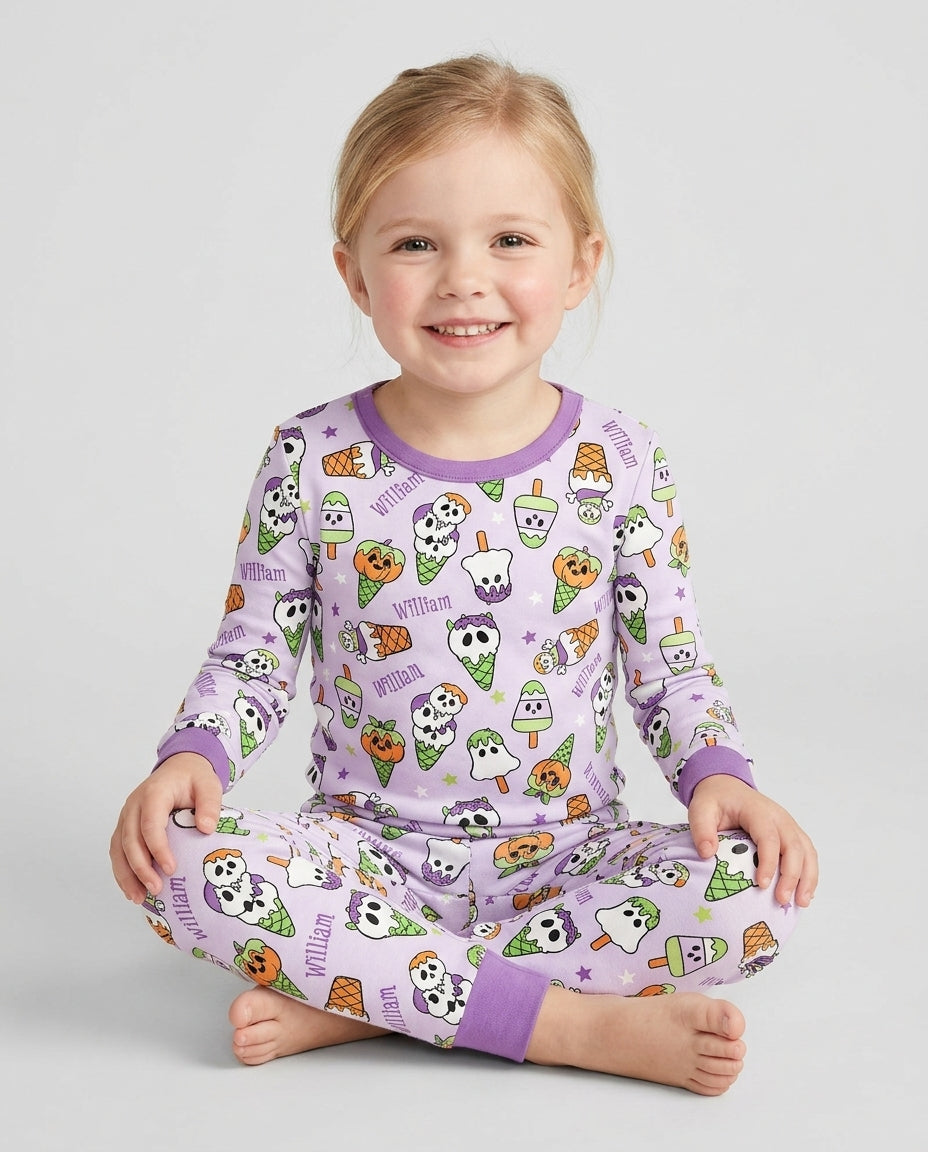 Conjunto de pijama de dos piezas de bambú con mangas largas, plantilla PERSONALIZADA