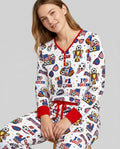 Plantilla de conjunto de pijama de mujer de bambú