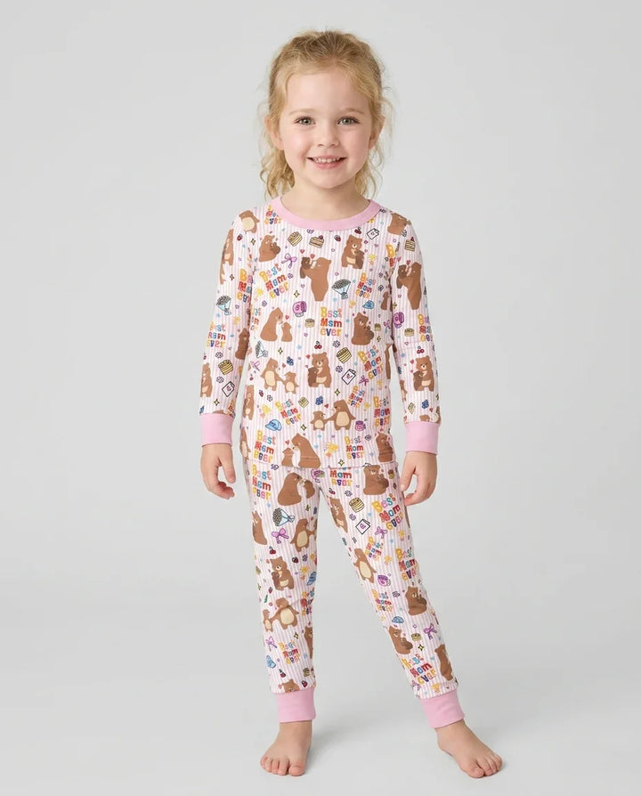 Best Mama Bear Ever Family Matching Bamboo Two Piece Long Sleeve Pajama Set