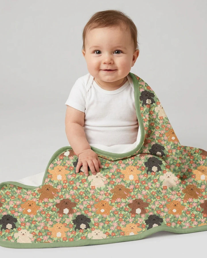 Puppy Garden Family Matching Bamboo Blanket