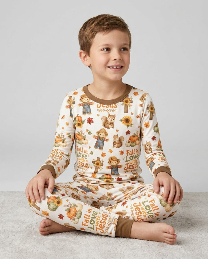 Fall For Jesus Bamboo Two Piece Long Sleeve Pajama Set