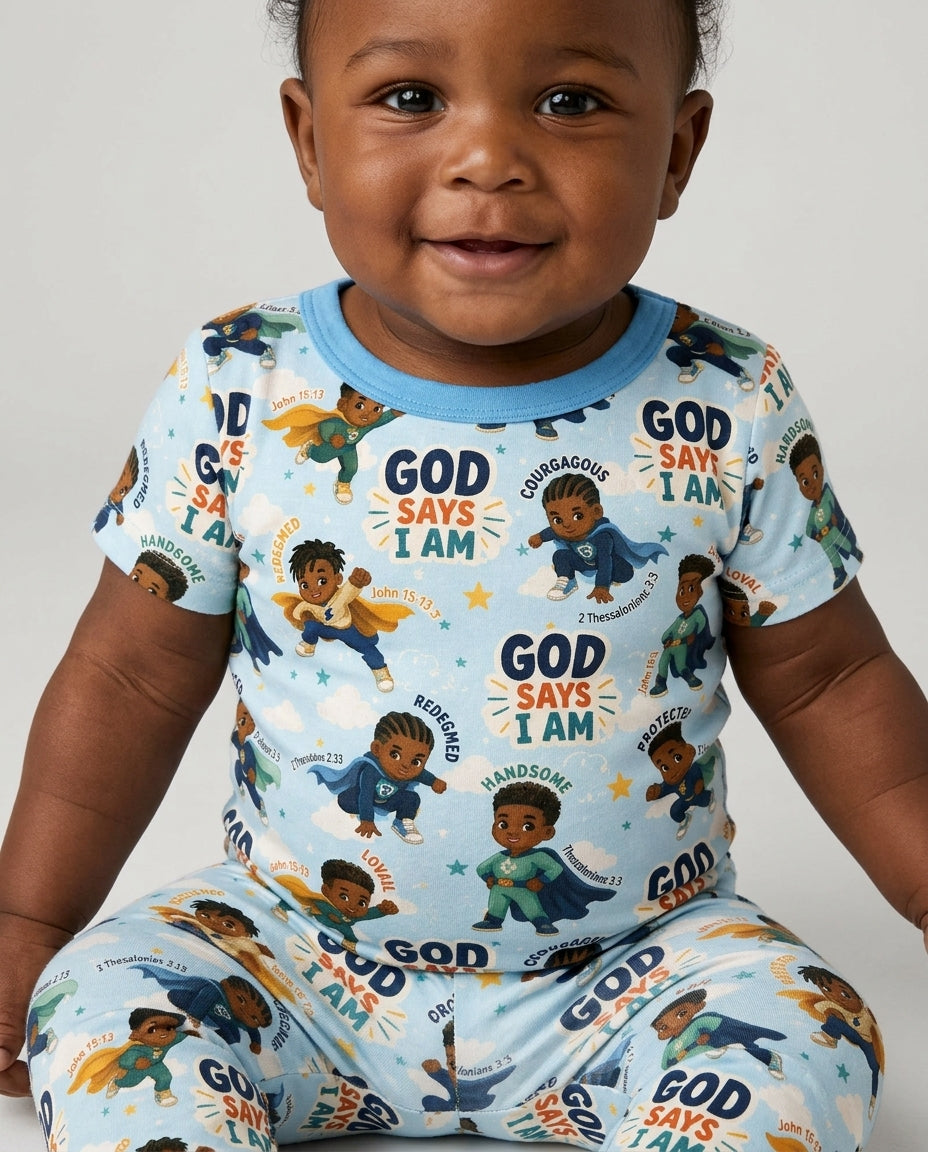 Zweiteiliges, kurzärmliges Pyjama-Set mit Marienkäfern