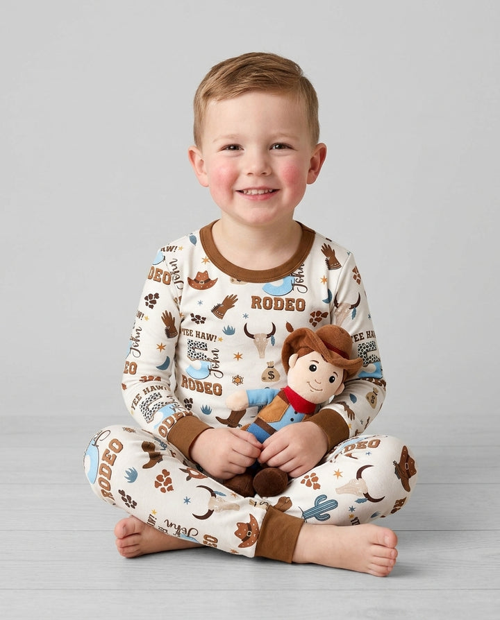 Zweiteiliges Langarm-Pyjama-Set mit Sommerfrüchten