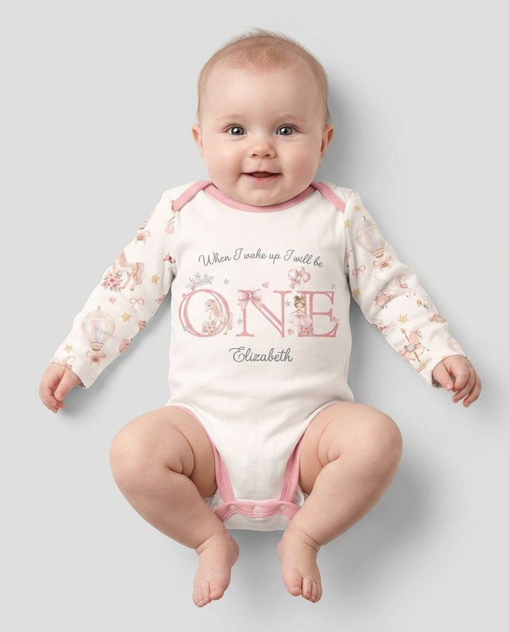 Custom Name When I Wake Up Girly Birthday Bamboo Bodysuit