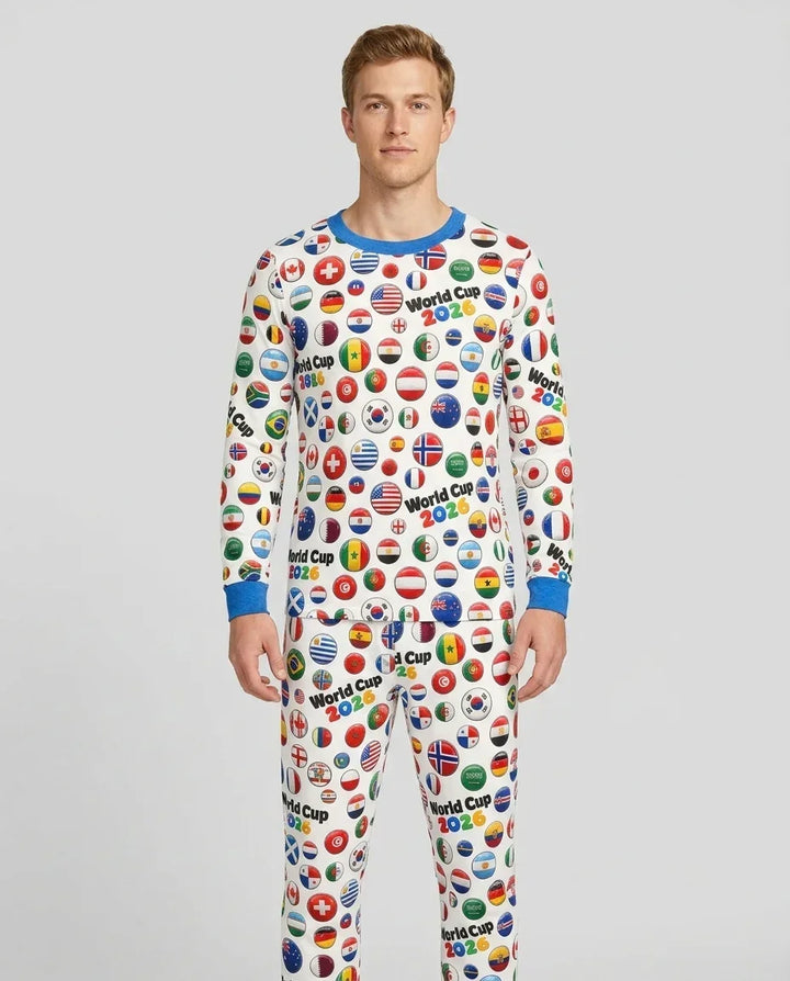 Soccer Cup All Country Balls Bamboo Men's Pajama Set