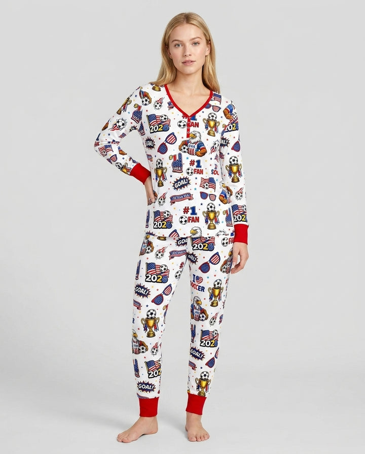 Plantilla de conjunto de pijama de mujer de bambú