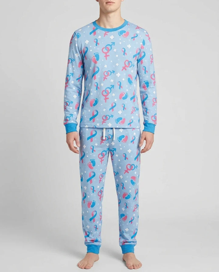 Infertility Awareness Blue and Pink Bamboo Men's Pajama Set