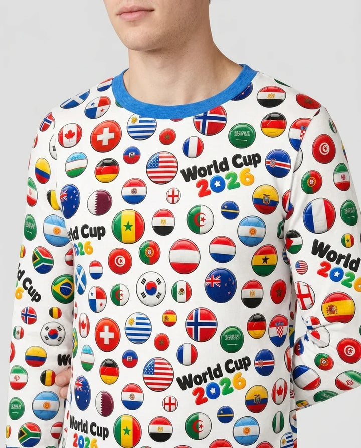 Soccer Cup All Country Balls Bamboo Men's Pajama Set