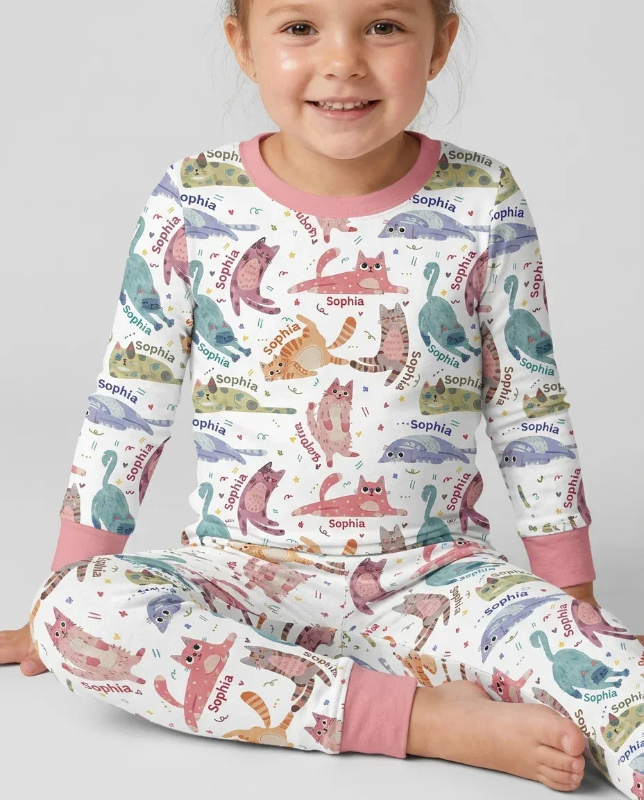 Cat Nap Crew Bamboo Two Piece Long Sleeve Pajama Set