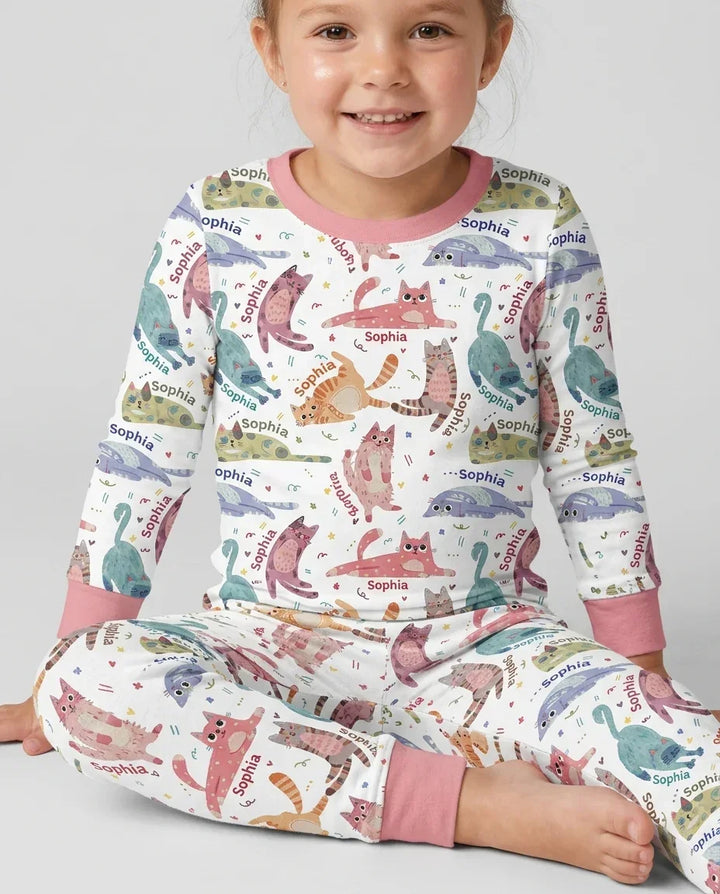 Cat Nap Crew Bamboo Two Piece Long Sleeve Pajama Set