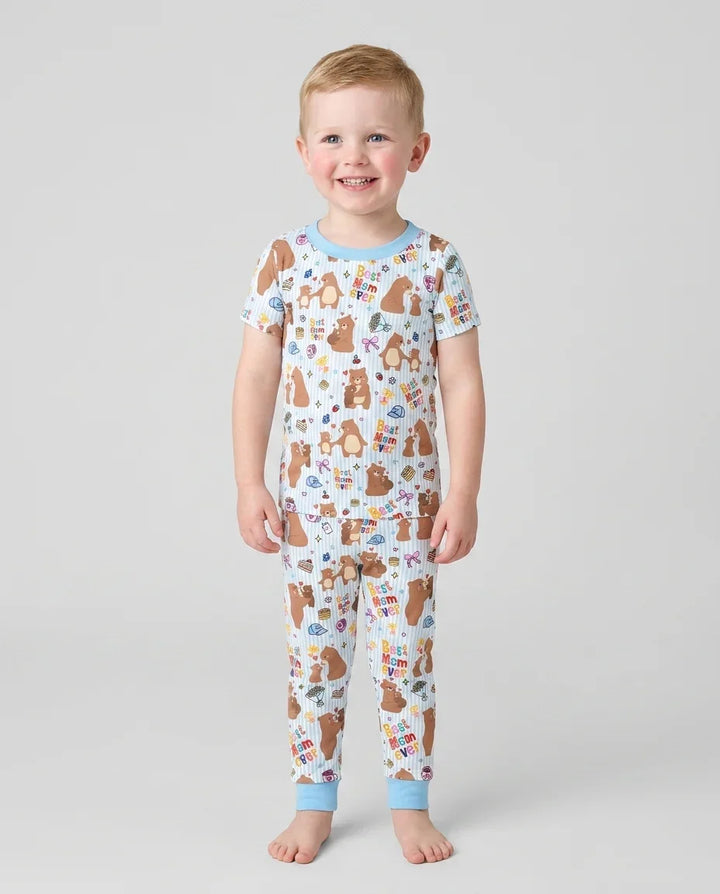 Best Mama Bear Ever Family Matching Bamboo Two Piece Short Sleeve Pajama Set
