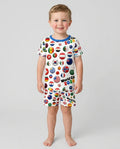 Soccer Cup All Country Balls Bamboo Two Piece Short Sleeve Shorts Pajama Set