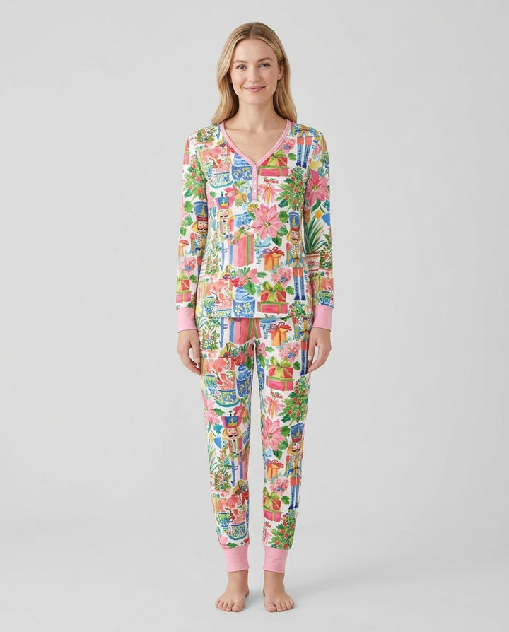 Watercolor Nutcracker Holiday Bamboo Women Pajama Set