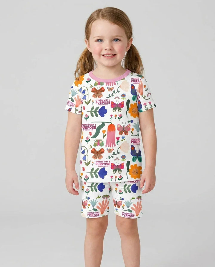 Created With A Purpose Bamboo Two Piece Short Sleeve Pajama Set