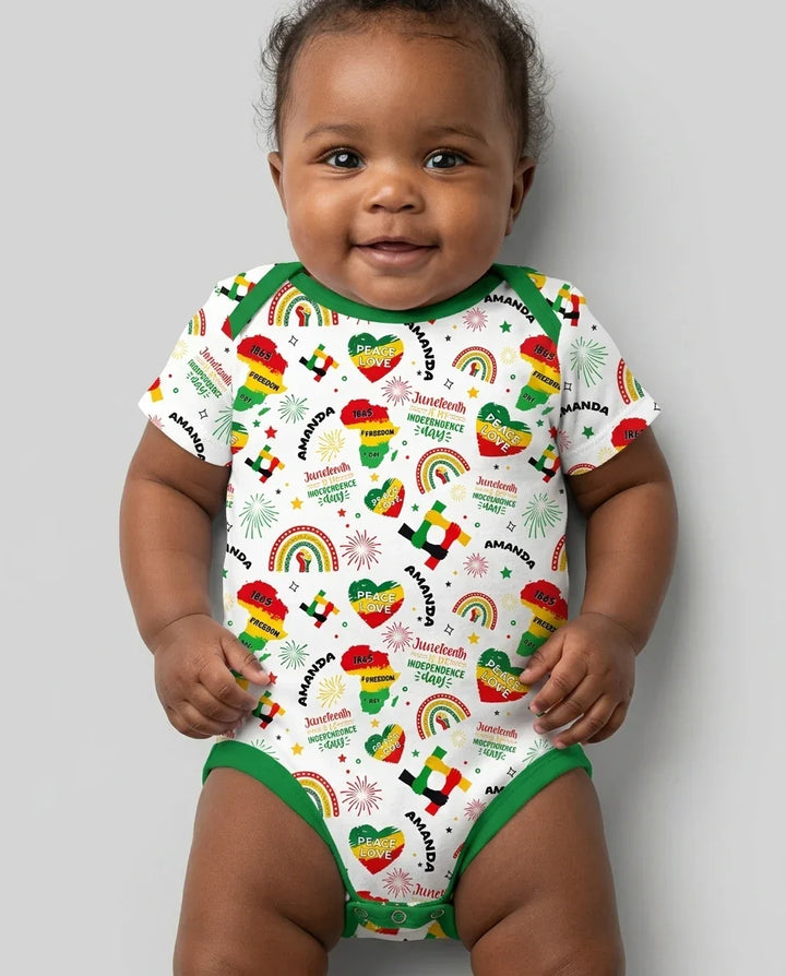 Custom Name Juneteenth Is My Independence Day Bamboo Bodysuit
