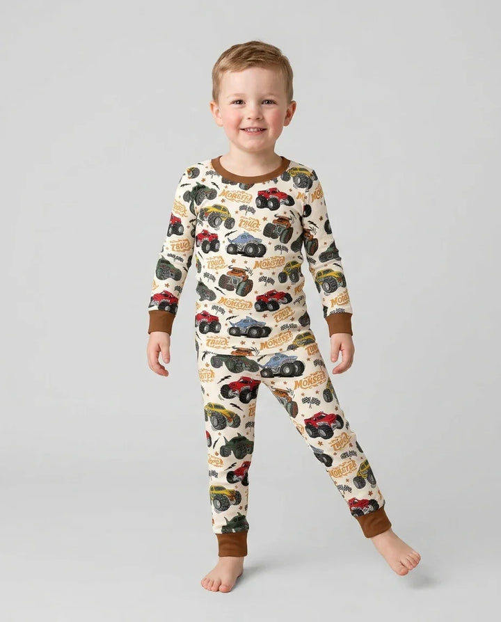 Zweiteiliges Langarm-Pyjama-Set mit Sommerfrüchten