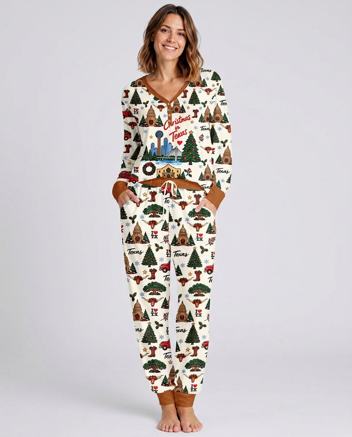 Christmas In Texas Bamboo Women Pajama Set