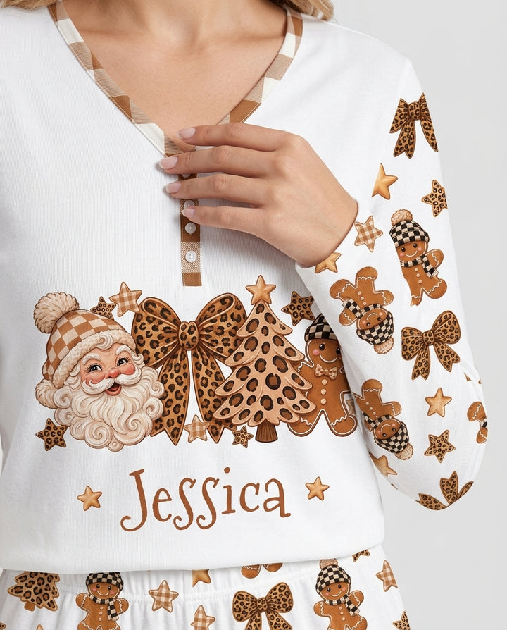 Leopard Christmas Magic Bamboo Women Pajama Set