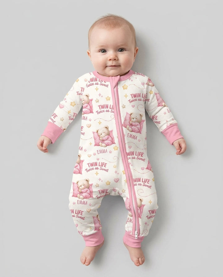 Custom Name Twin Life Twice As Sweet Bamboo Convertible Zippy