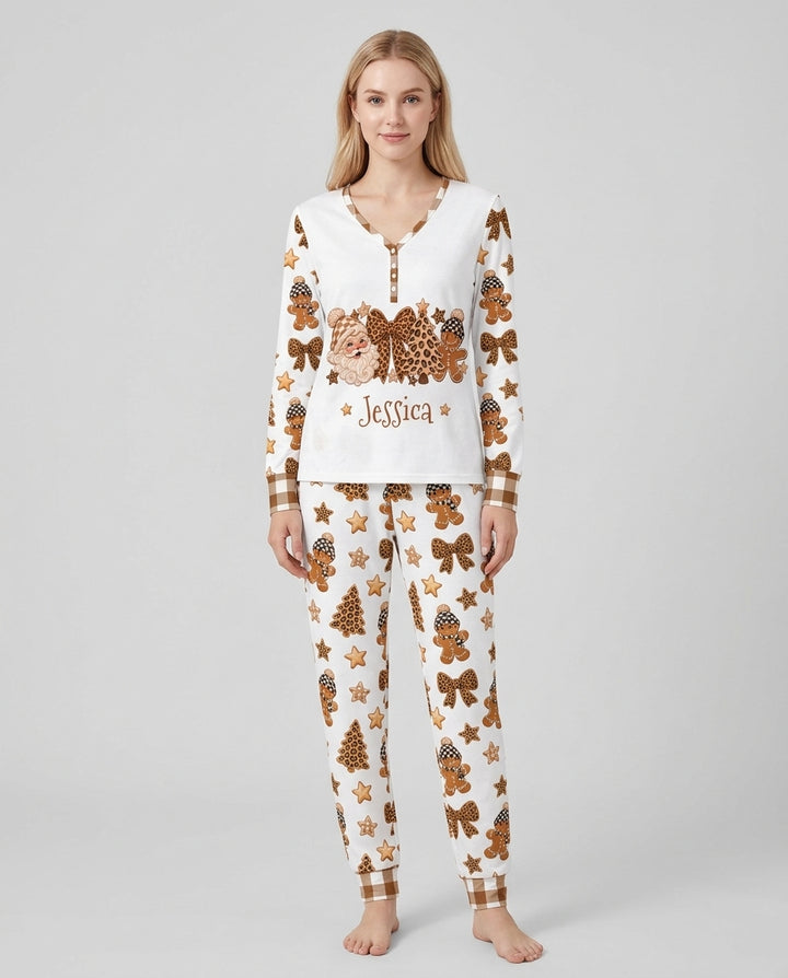 Leopard Christmas Magic Bamboo Women Pajama Set