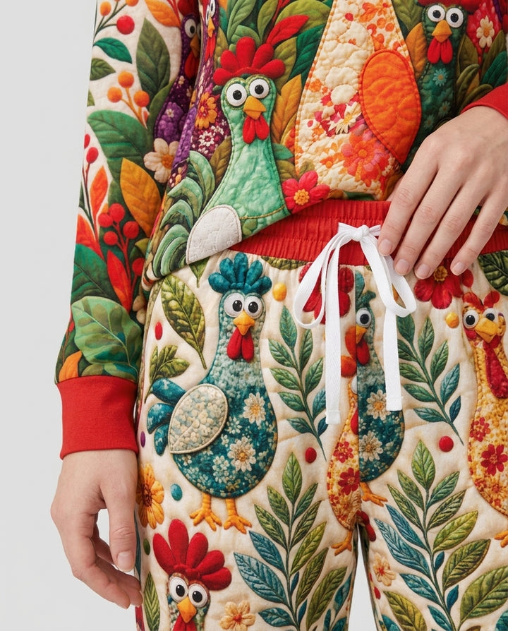 Funny Chicken Bamboo Women Pajama Set