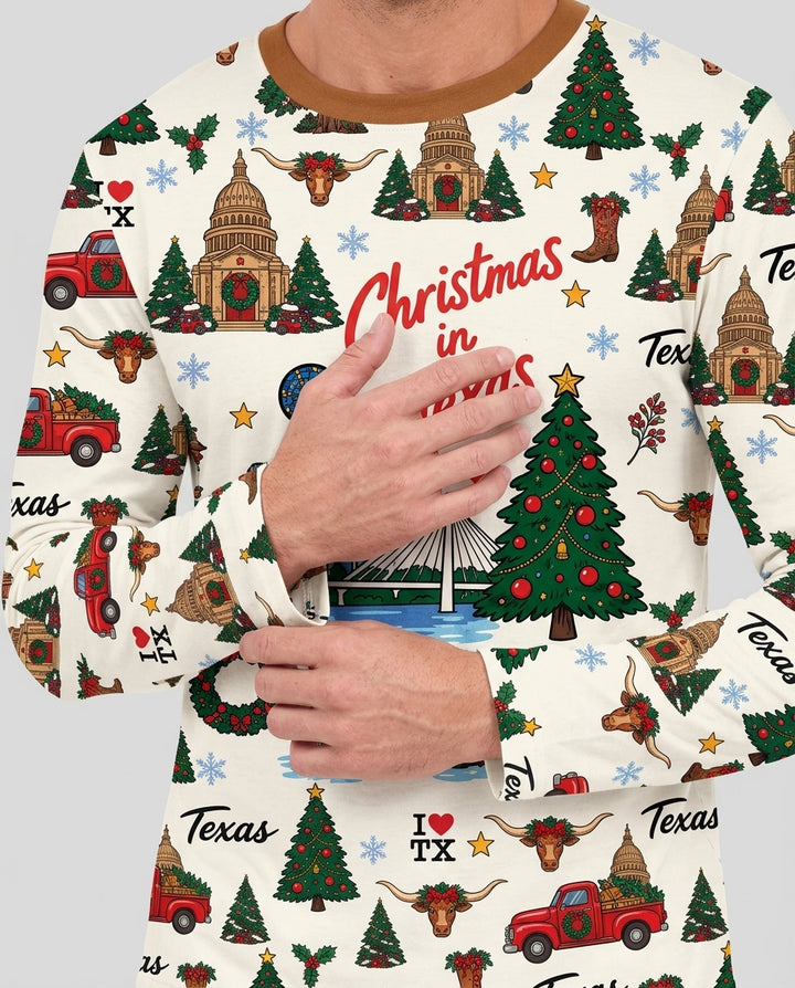 Christmas In Texas Bamboo Men's Pajama Set
