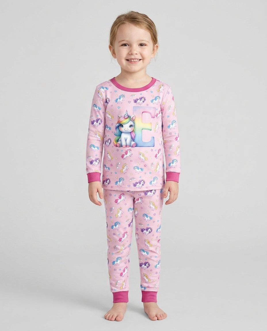 Cute Baby Word Car Bamboo Two Piece Long Sleeve Pajama Set