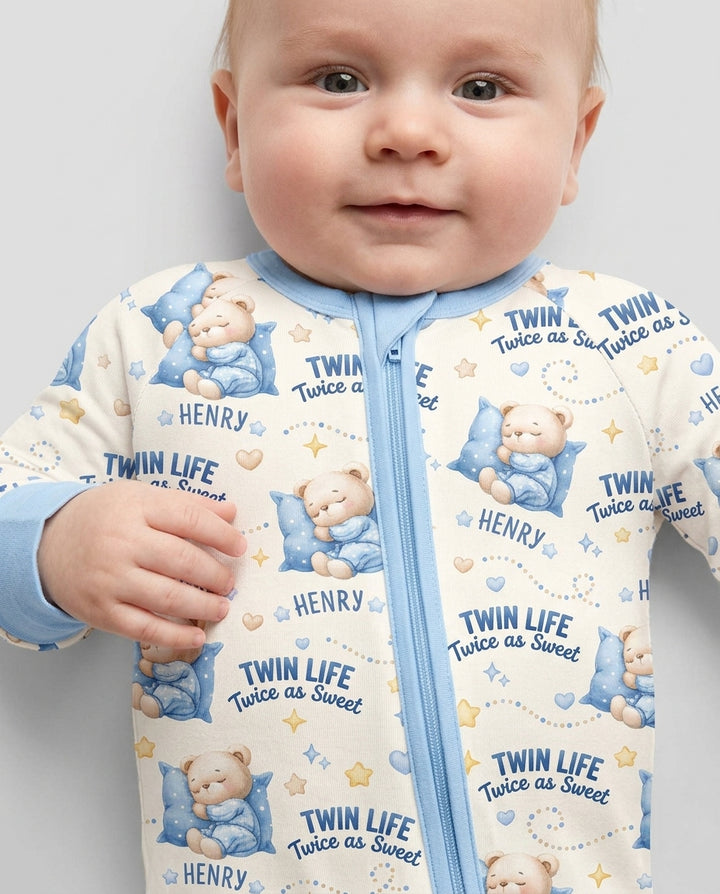 Custom Name Twin Life Twice As Sweet Bamboo Convertible Zippy